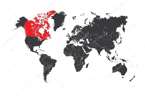 Mapa Del Mundo Con Un Pa S Seleccionado De Canad Foto De Stock Paulstringer