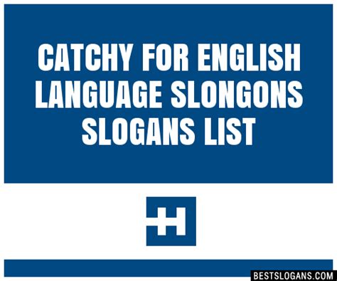 30 Catchy For English Language Slongons Slogans List Taglines