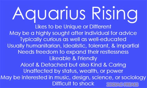 Traits Of Aquarius Risingascendent Note This Is Not The Same As The