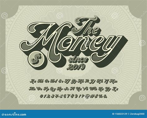 Money Font Stock Vector Illustration Of Money Security 156023129