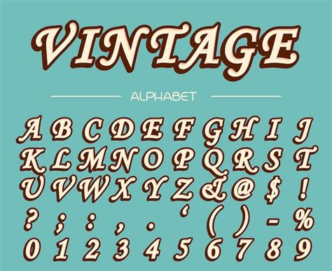 Premium Vector Vintage Alphabet Vector Font