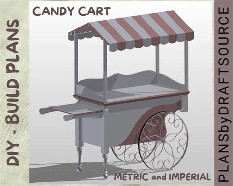 Diy Plans For Full Size Wooden Candy Cart Dimensions In Mm Etsy