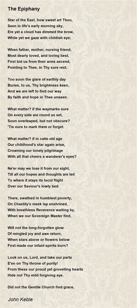The Epiphany Poem by John Keble - Poem Hunter