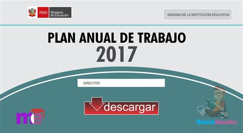 Plan Anual De Trabajo 2017 Material Educativo