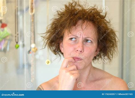 Woman Yelling In Frustration On A Bad Hair Day Stock Image Image Of