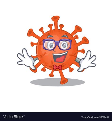 Super Funny Geek Deadly Corona Virus Cartoon Vector Image