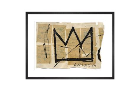 King And Mcgaw Untitled Crown 1982 By Jean Michel Basquiat Framed
