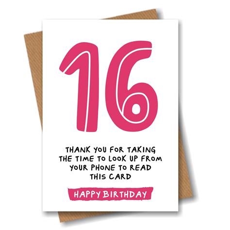 16th Birthday Card Funny Joke For 16 Year Old Etsy