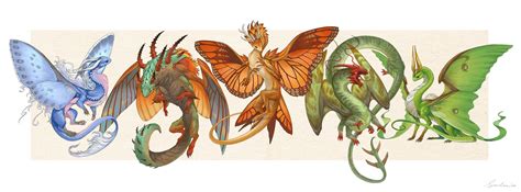 Butterfly And Moth Dragons By Sandara Tang Radorabledragons