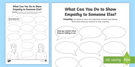 What Can You Do To Show Empathy Empathy Worksheets
