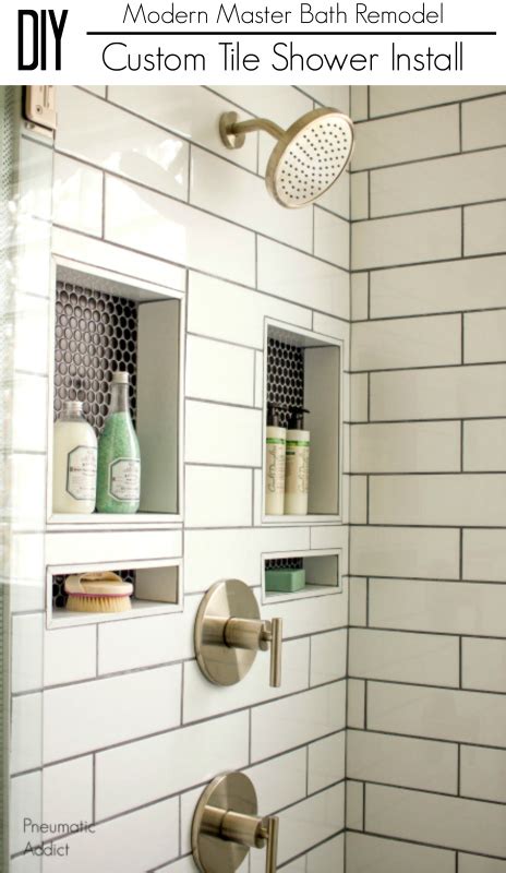 When it comes to tiling your bathroom, there are many options and techniques to choose from. DIY Modern Master Bath Remodel: Part 3: Custom Tile Shower ...