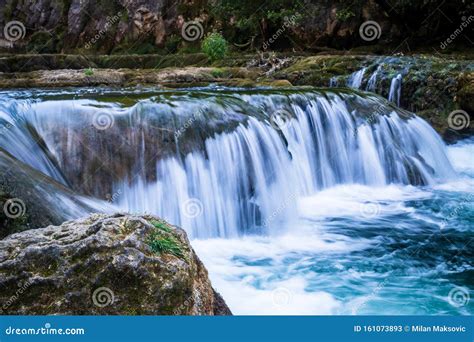 Waterfall Strbacki Buk On Una River Stock Image Image Of Background