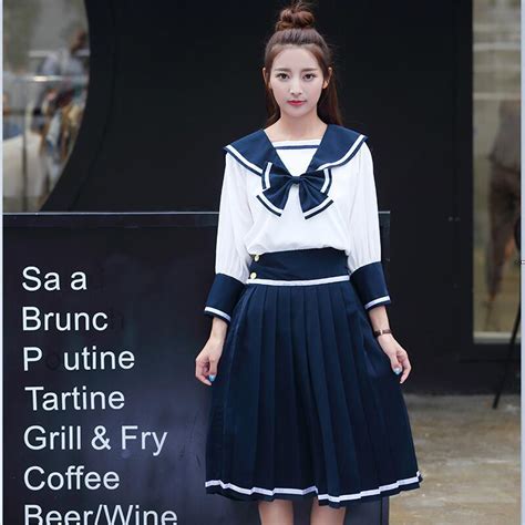 Japan Anime Girls School Student Uniform Sailor Suit High