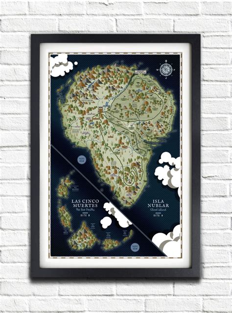 Jurassic Park Isla Nublar Map X Poster Etsy