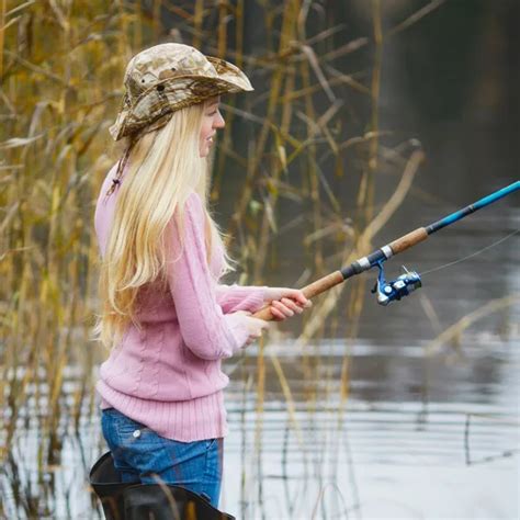 Woman Fishing Stock Image Everypixel