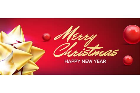 Merry Christmas And Happy New Year Banner Vector By Pikepicture