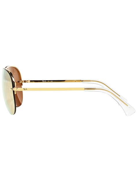 Ray Ban Rb3449 Aviator Sunglasses Goldmirror Pink At John Lewis