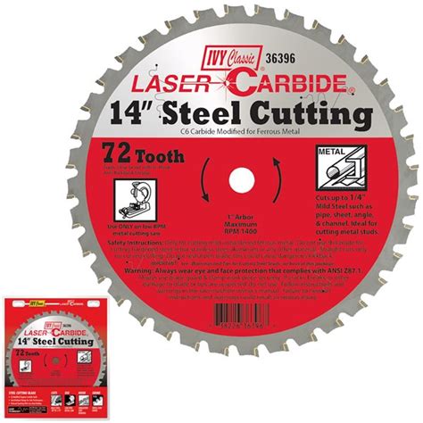 14 X 72t Steel Cutting Carbide Blade 1 Arbor