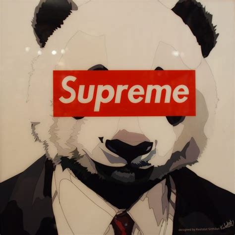 Panda Supreme Poster Plaque Mounted Infamous Inspiration