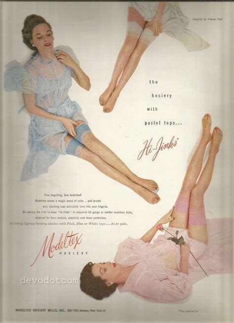 S Modeltex Stockings Ad Magazine Advertisement Modeltex Hosiery Circa