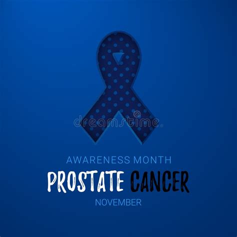 Vector Layered November Prostate Cancer Awareness Month Banner With Dark Blue Realistic Ribbon