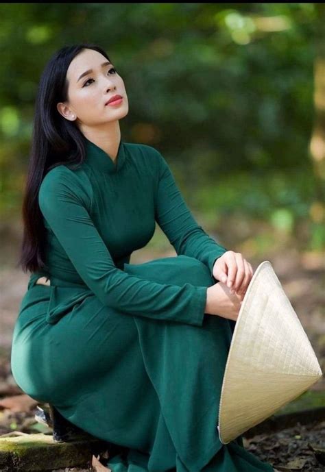 Green Ao Dai Vietnamese Silk Long Dress With Pants Free Etsy Ao Dai