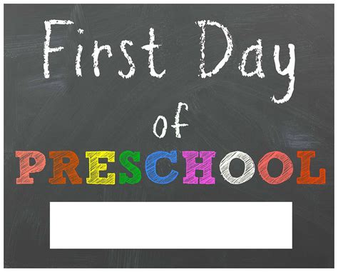 First Day Of Pre K Sign Free Printable