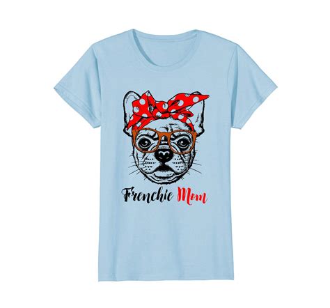 Dog Fashion Frenchie Mom Loves Dog Funny Tshirt Wowen Womens Clothing