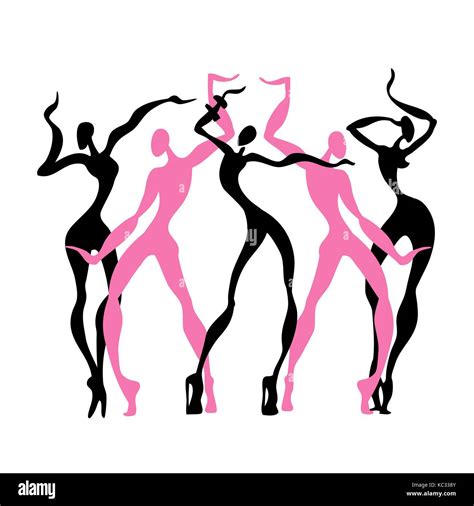 Beautiful Women Dancing Silhouettes Stock Vector Image And Art Alamy