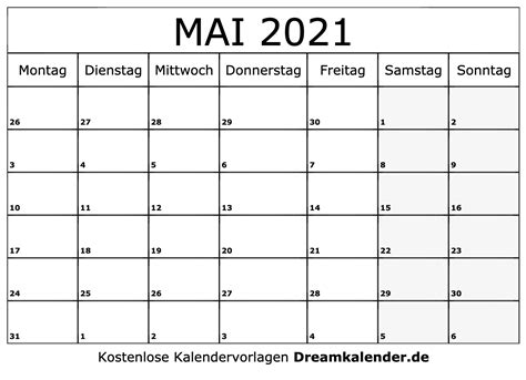Auf kalenderpedia.de können sie aus einer vielzahl an vorlagen auswählen und sich so den für sie am besten geeigneten kalender kostenlos herunterladen und ausdrucken. Kalender Mai 2021