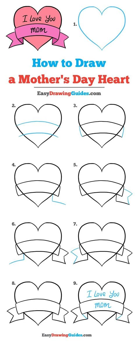 How To Draw A Mothers Day Heart Really Easy Drawing