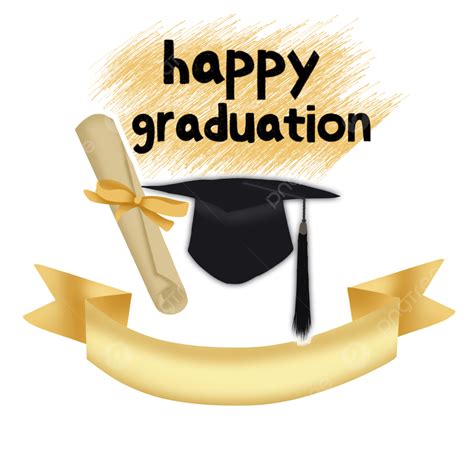 Graduation Ribbon Png Picture Happy Graduation Png With Gold Ribbon
