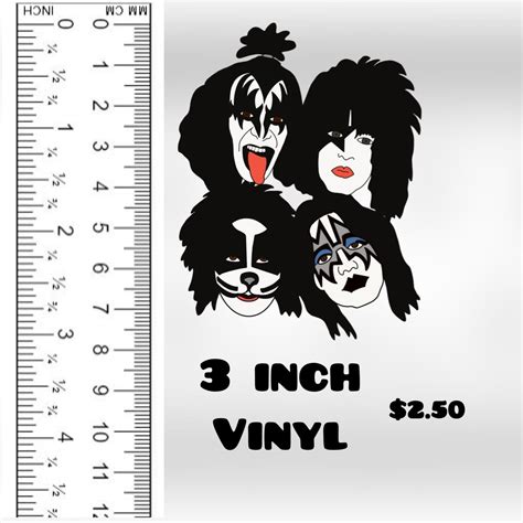 kiss band members stickers etsy