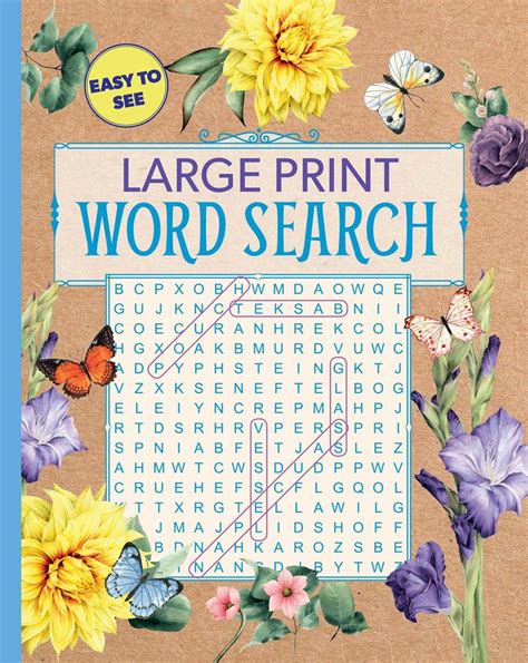 Large Print Floral Word Search Book By Editors Of