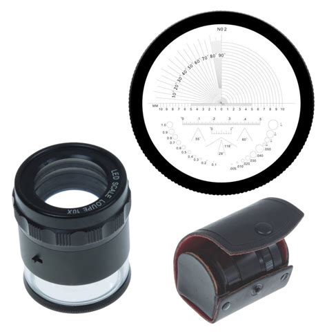 Igaging Stand Measuring Magnifier Loupe 10x Wscale Led Lighted