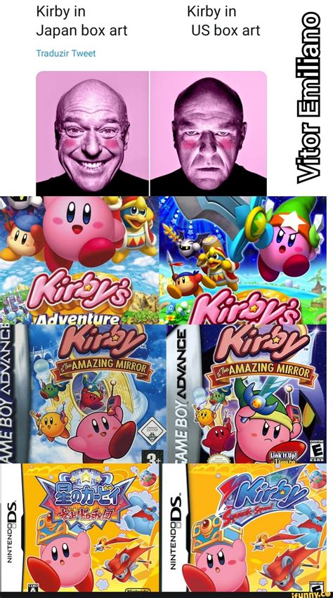 Kirby In Ou Kirby In Japan Box Art Us Box Art Japan Box Art Traduzir