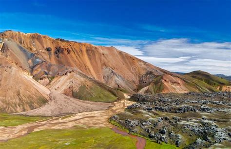 Famous Icelandic Landscape In Highlands Landmannalaugar Area Iceland