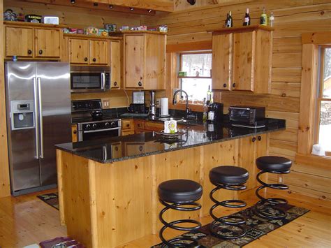 Dark countertops pine cabinets log home kitchens home kitchens. Northwoods Pine Log Kitchen and Bathroom Cabinets : Log ...