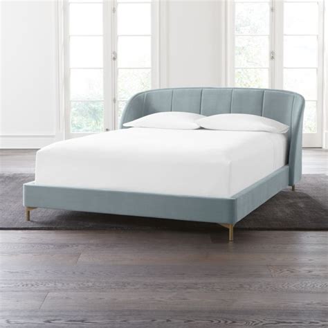 Ava Stone Blue Queen Bed Crate And Barrel Havenly