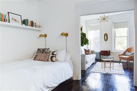 Luckily, there are many ways to increase storage in a small bedroom if you find pieces that multitask, are handy with diys, and know. A Compact & Chic Classic Railroad Apartment in NYC | Small ...