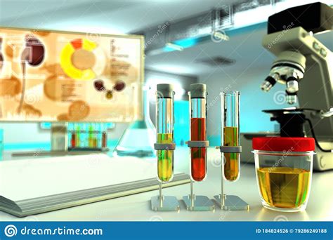 Laboratory Test Tubes In Microbiology Facility Urine Quality Test For
