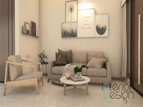 Interior rumah minimalis modern ini sangat elegan dengan sentuhan warna cokelat pada dinding dan lantainya. Interior Ruang Tamu Minimalis Modern