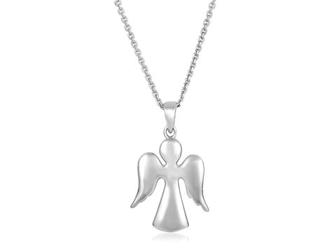 Sterling Silver Polished Angel Pendant Richard Cannon Jewelry