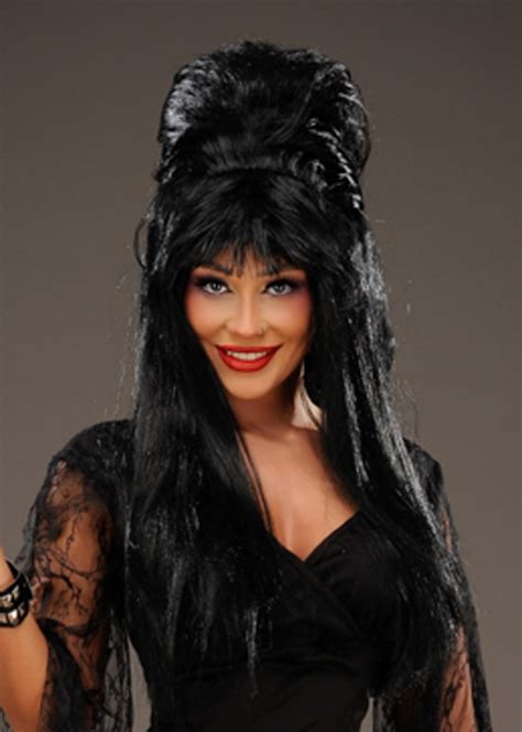 Womens Elvira Style Black Bouffant Beehive Wig St7071 El Struts