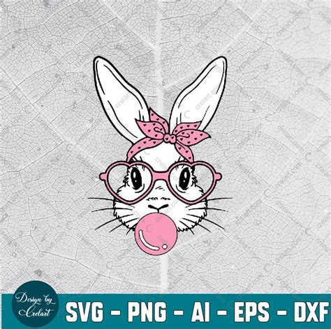 Bubblegum Bunny Svg, Digital Cut File, Svg, Png File - Crelart
