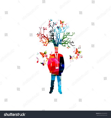Man Tree Head Nature Inspires Concept Stock Vector Royalty Free 465269525