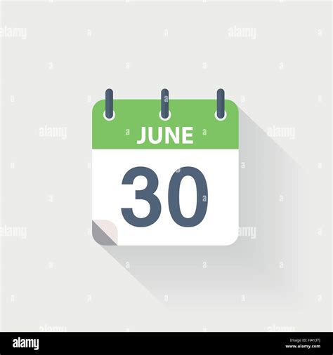 30 June Calendar Icon Stock Vector Image And Art Alamy