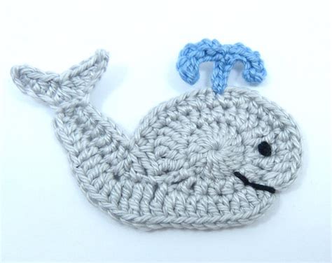 Crochet Applique Sea Life Crochet Fish 1 Applique Whale Etsy