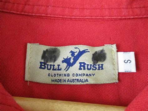Bull Rush Womens Shirtblouse Small Long Sleeve Button Up Collared Red