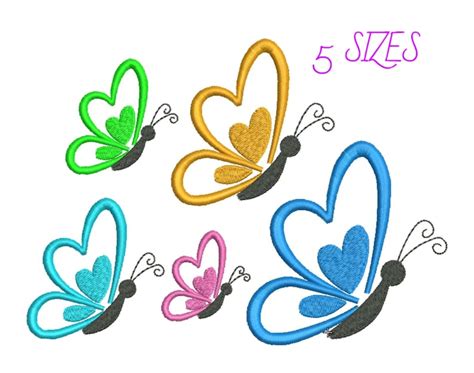 Lite Butterfly Embroidery Design Butterfly Mini Machine Etsy